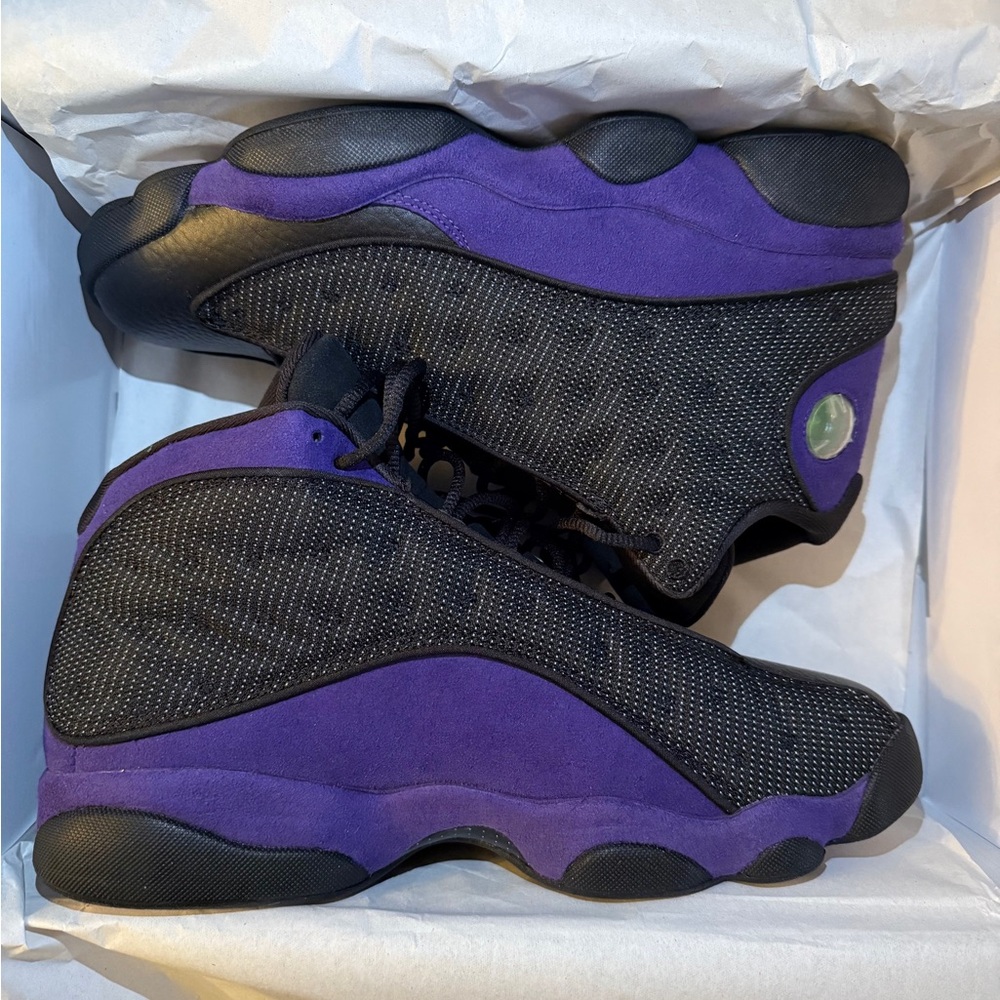 Court purple Jordan 13’s
